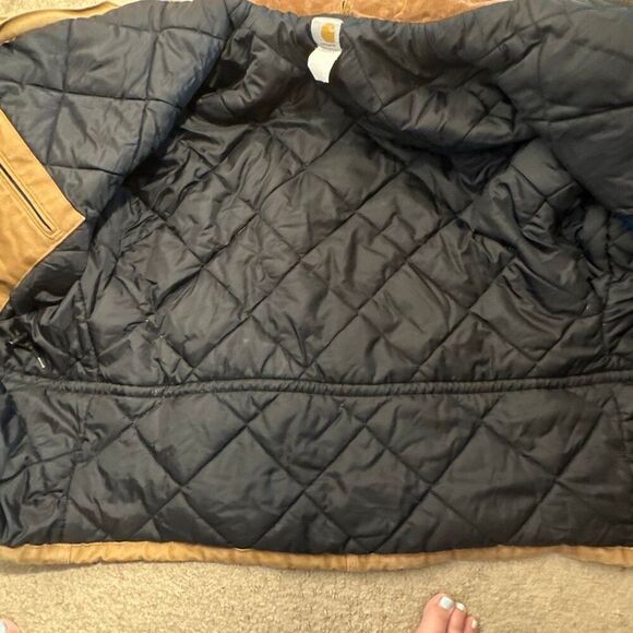 Vintage Carhartt Jacket Mens Quilted Liner Brown Canvas Workwear WELL LOVED - Picture 15 of 15
